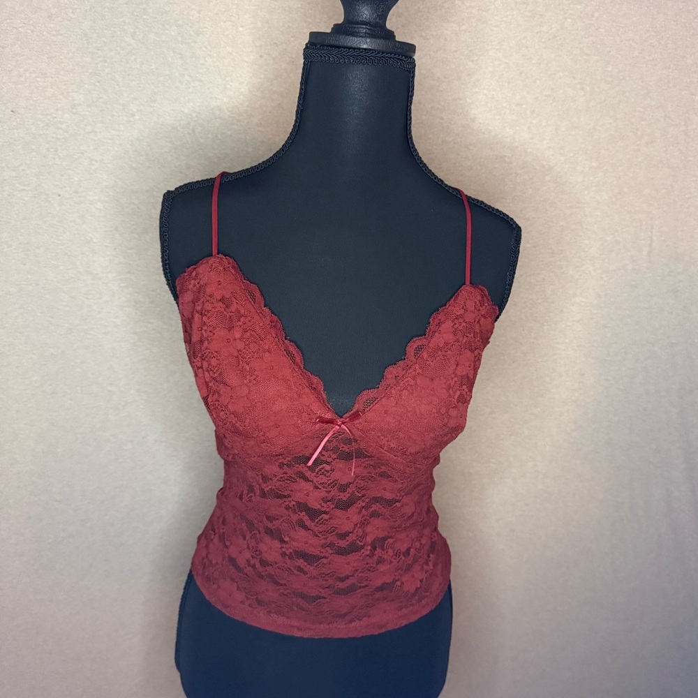 Red Lace Camisole Top